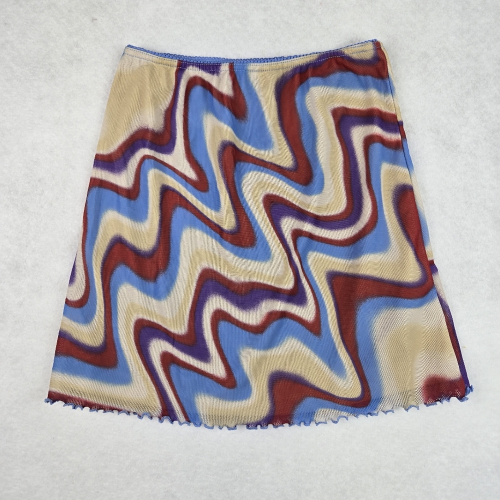 Urban Outfitters A-Line Skirt Wavy Print